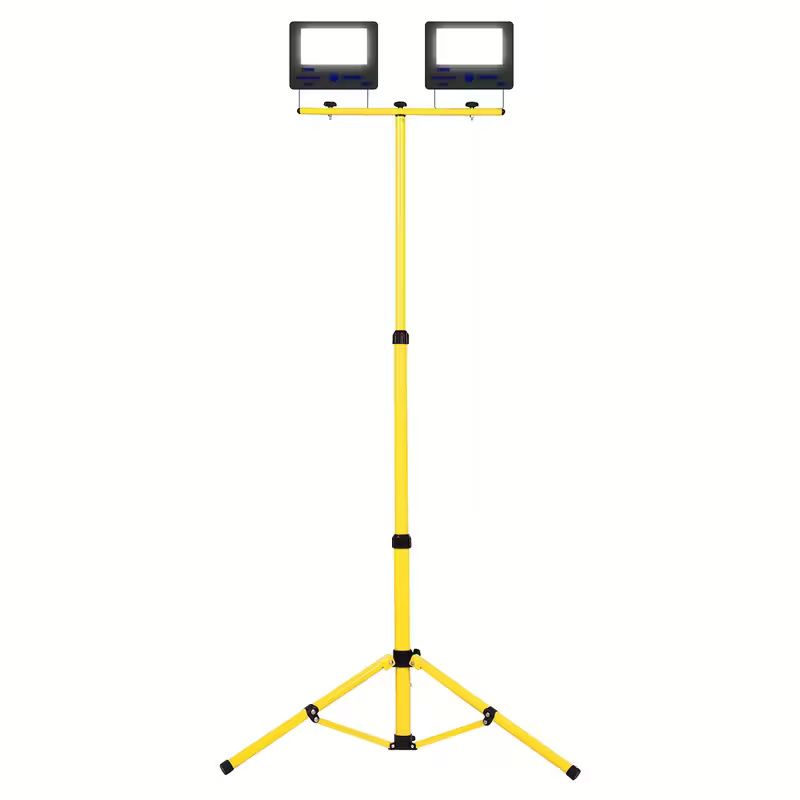 Professional Adjustable Telescopic LED Floodlight Tripod Stand with 3-Section Adjustable Height, Sturdy Iron Construction &amp; Non-Slip Rubber Feet for Outdoor Construction, Events, Photography