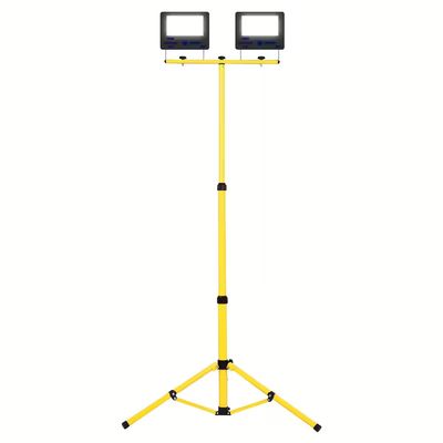 Professional Adjustable Telescopic LED Floodlight Tripod Stand with 3-Section Adjustable Height, Sturdy Iron Construction &amp; Non-Slip Rubber Feet for Outdoor Construction, Events, Photography