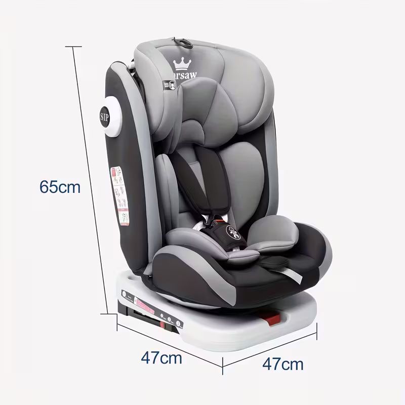 Baby Car Seat Child Seat 360° Rotatable Group (9-36 kg/ 0-12 year) 5-point Safety Belt, Black