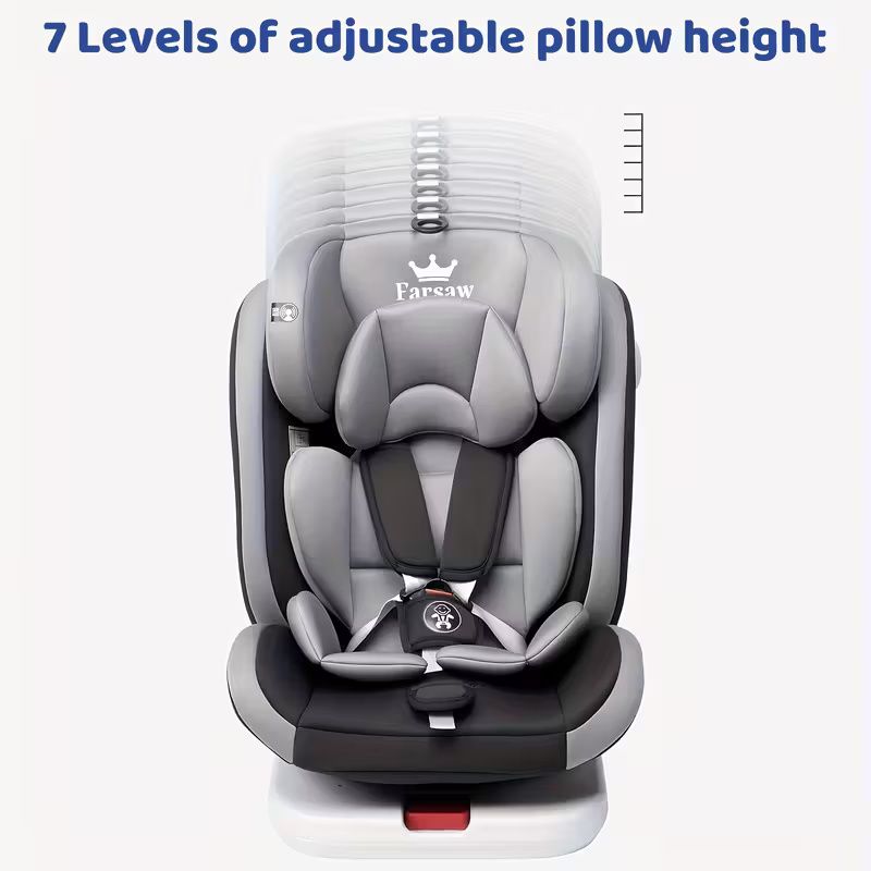 Baby Car Seat Child Seat 360° Rotatable Group (9-36 kg/ 0-12 year) 5-point Safety Belt, Black