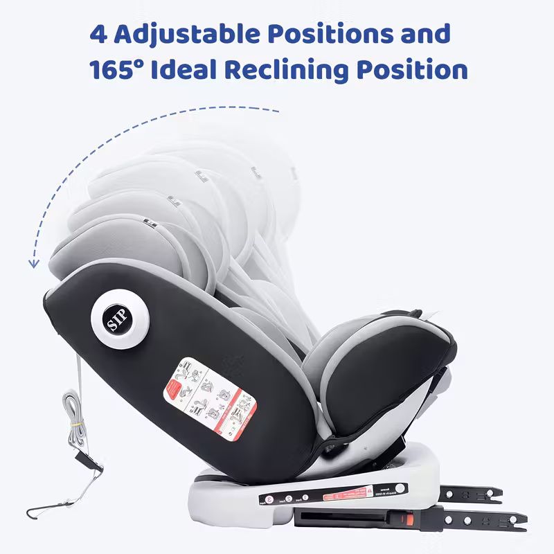 Baby Car Seat Child Seat 360° Rotatable Group (9-36 kg/ 0-12 year) 5-point Safety Belt, Black