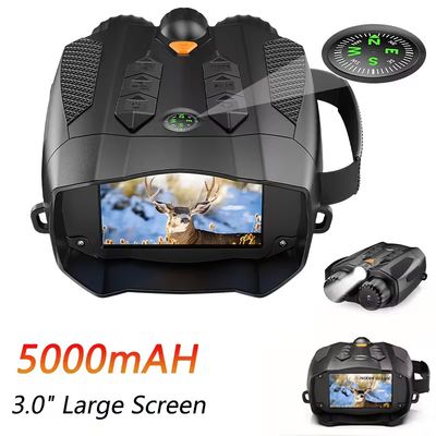 HD Infrared Night Vision Binocular Goggles with Built-In Tactical Light &amp; 5000mAh Battery, 10x Zoom, 800m Range, Portable -Free Compass Navigation Device, Night Vision Goggles For Hunting,