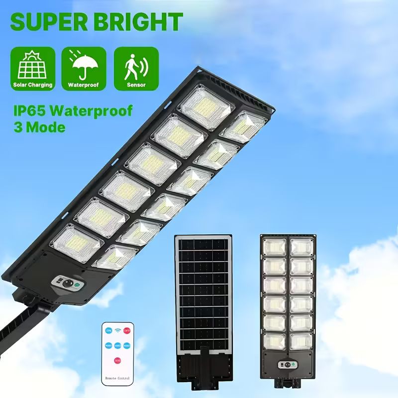 Ultra-Bright 504 LED Solar Street Light -, Motion Sensor, Remote Control, Dusk To Dawn, Perfect For Commercial Areas, Parking Lots &amp; Outdoor Spaces