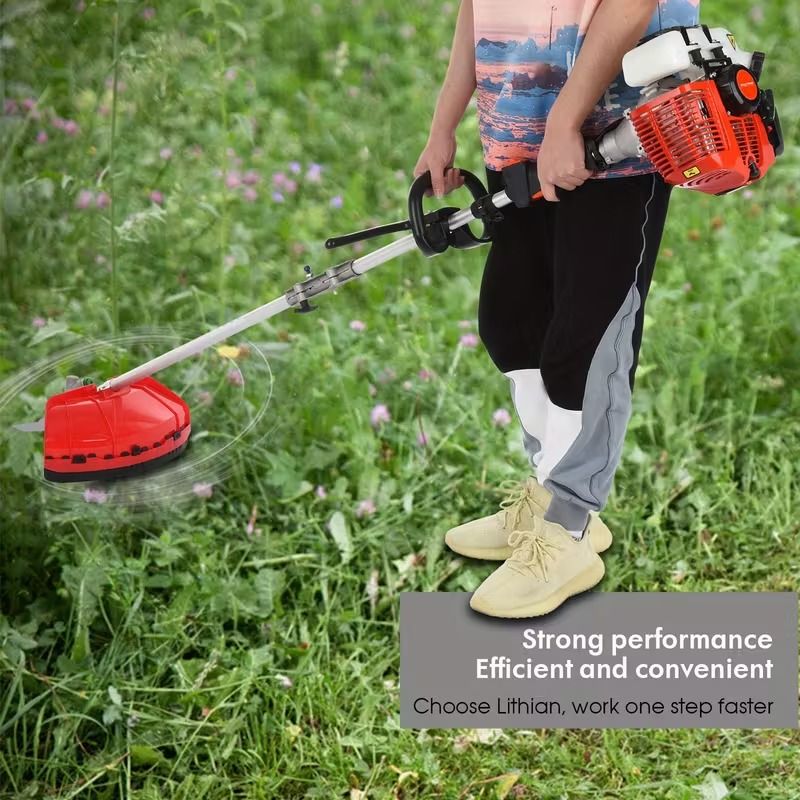 52cc Heavy-Duty 5-in-1 Gas- Lawn Mower with Start System, Multi-Function Lawn Mower, Hedge Cutter, Brush Cutter, Soil Ripper &amp; Trencher - Large 180.01cm Width, All-in-One Machine