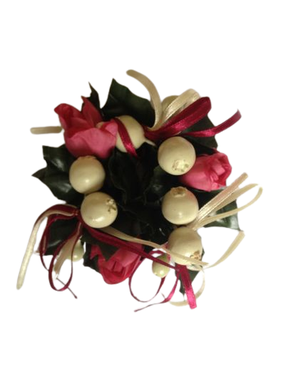 Beautiful Pair of Decorative Floral Silk Candle Rings – Plastic Base with Fruits for Elegant Home Decor