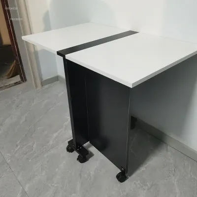 Foldable Dining Table with Casters in Teak, Space-Saving Compact Design for Easy Storage