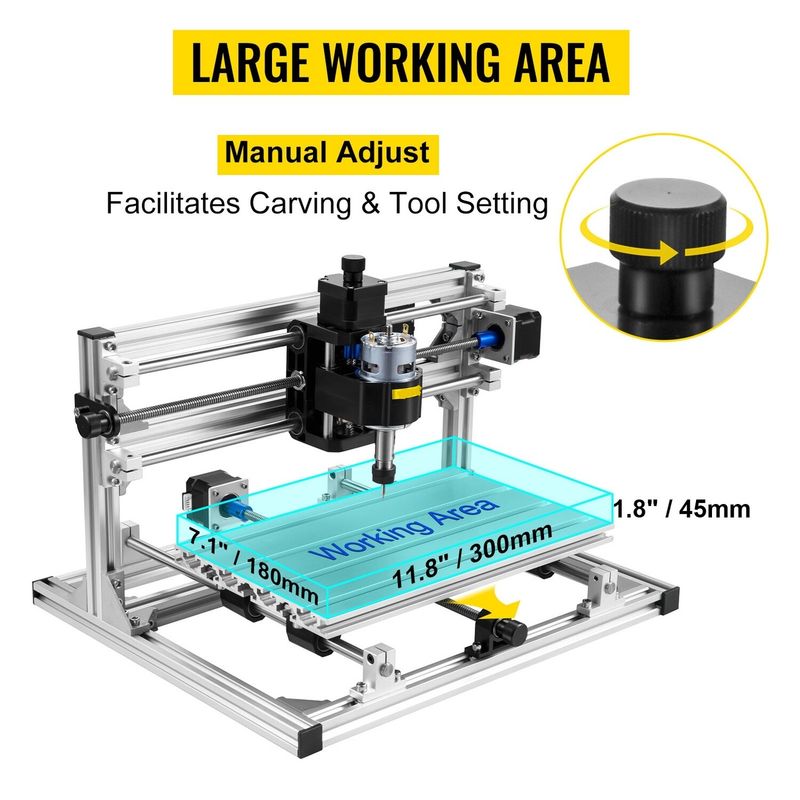 3-Axis 3018 GRBL Control CNC Router Engraving Machine - High-Precision Cutting and Engraving for Wood, PVC, and Injection Molding - Ideal for DIY and Hobby Projects