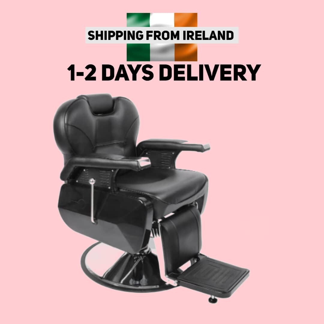 Salon Barber Professional Hydraulic Reclining Chair – 360° Swivel, PU Leather &amp; 150° Recline