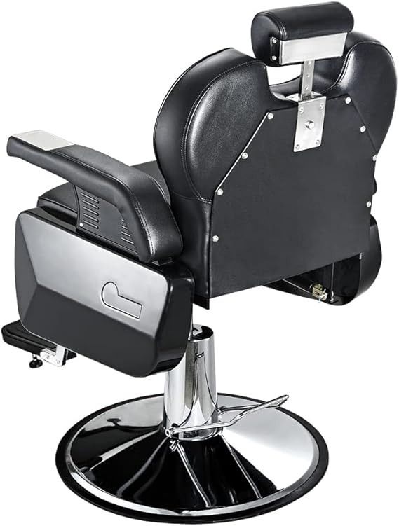 Salon Barber Professional Hydraulic Reclining Chair – 360° Swivel, PU Leather &amp; 150° Recline
