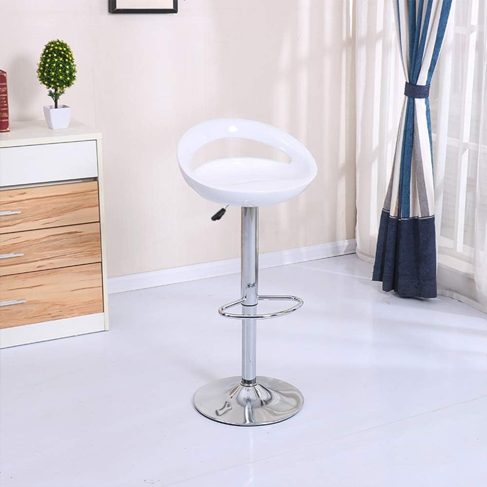 Set of 2 Adjustable Modern ABS Bar Stool – Black, White &amp; Red