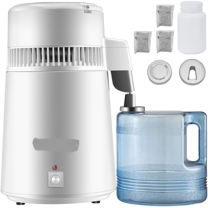 Upgraded 4L 750W Digital Control Distilling Water Machine with Handle