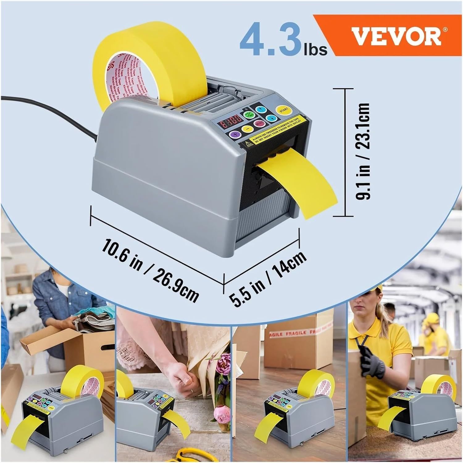 Automatic Tape Dispenser ZCUT-9 – Adhesive Cutter and Packaging Machine for Precise Tape Cutting