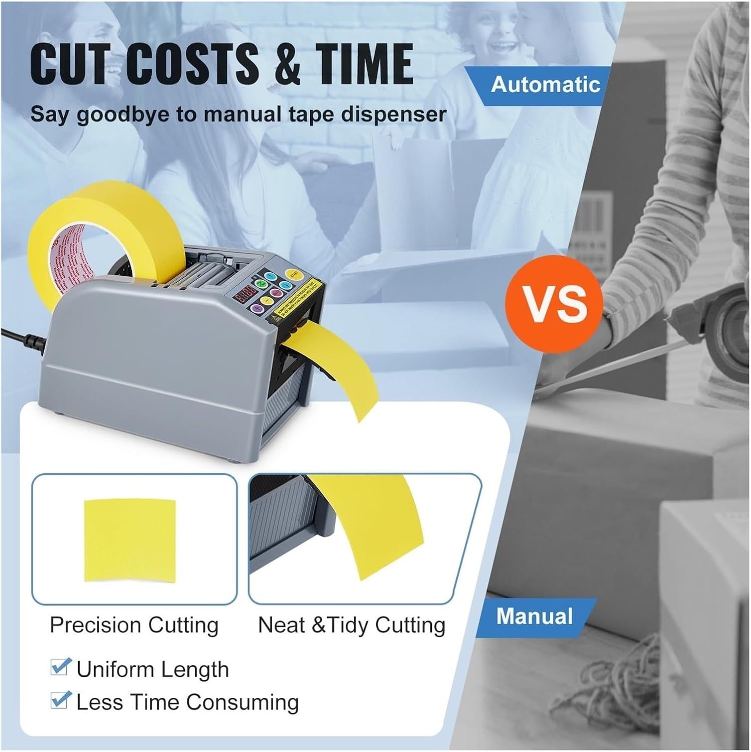 Automatic Tape Dispenser ZCUT-9 – Adhesive Cutter and Packaging Machine for Precise Tape Cutting