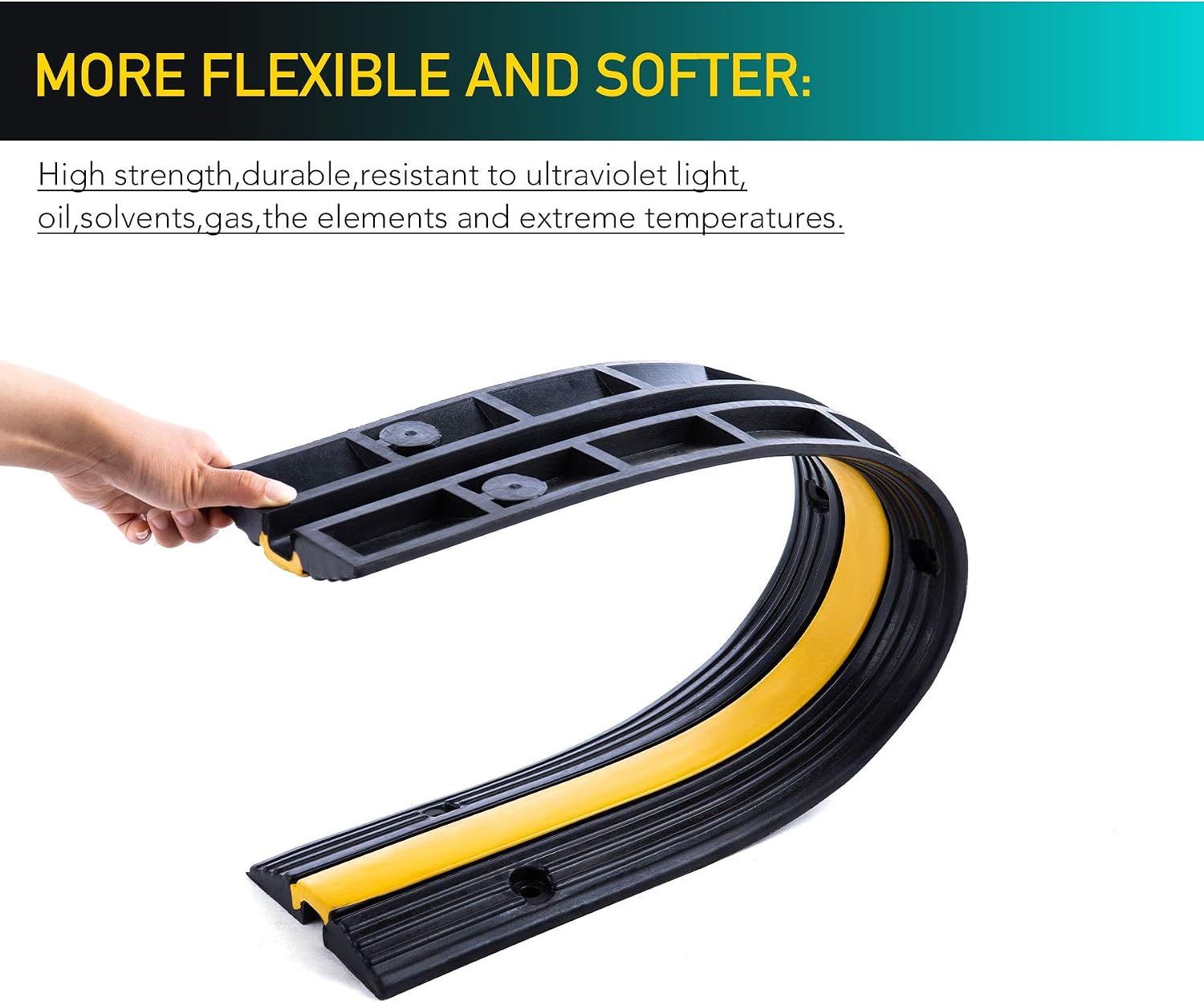 Floor Cable Protector 99x15cm Rubber Cover