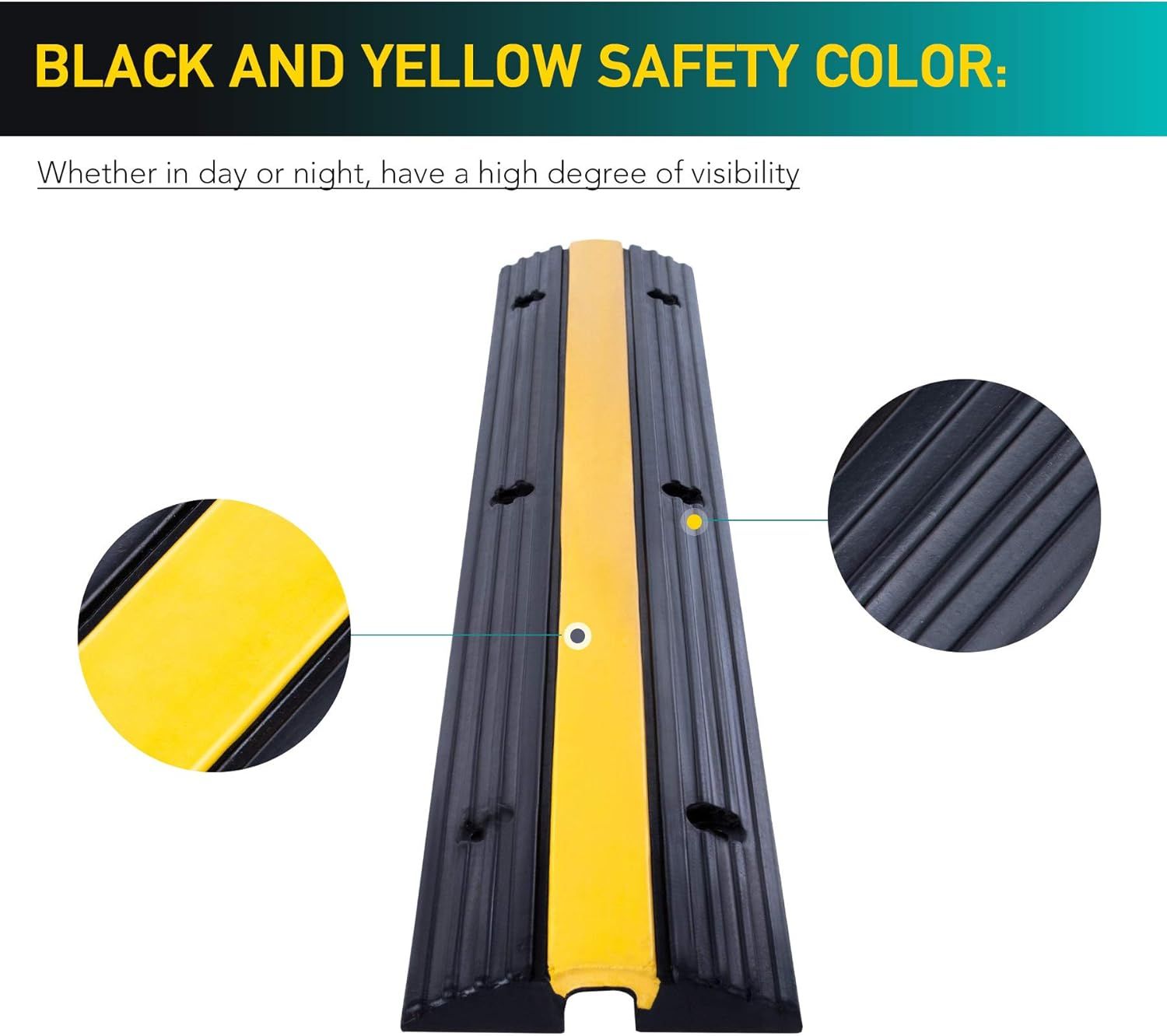 Floor Cable Protector 99x15cm Rubber Cover