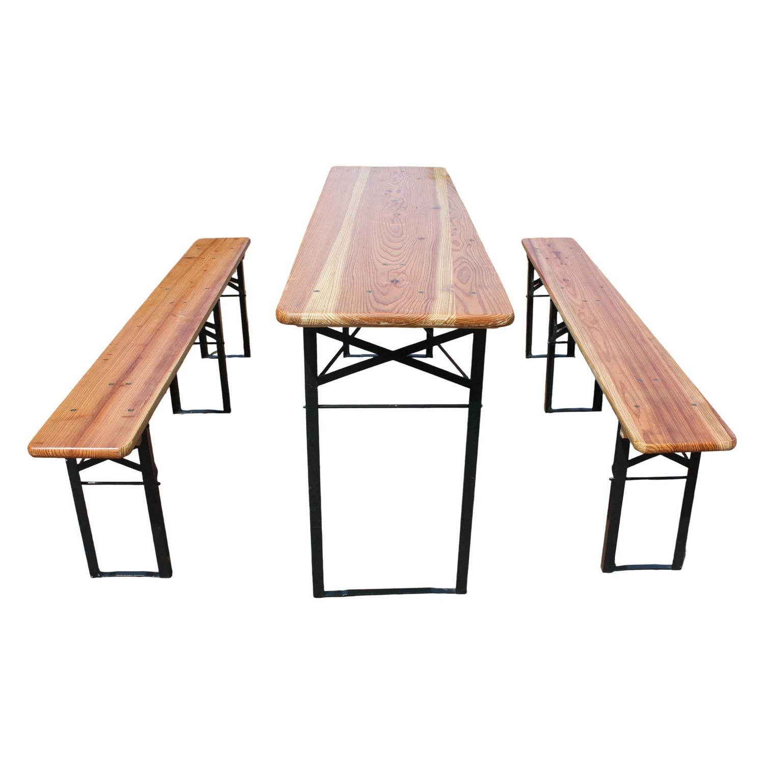 Outdoor Wooden Folding Beer Table Set with Benches