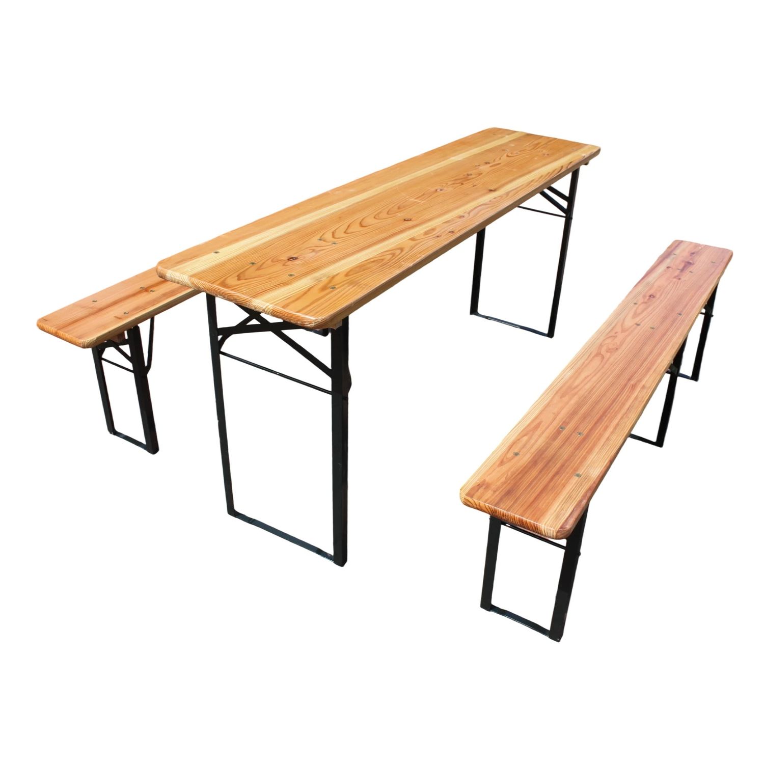 Outdoor Wooden Folding Beer Table Set with Benches