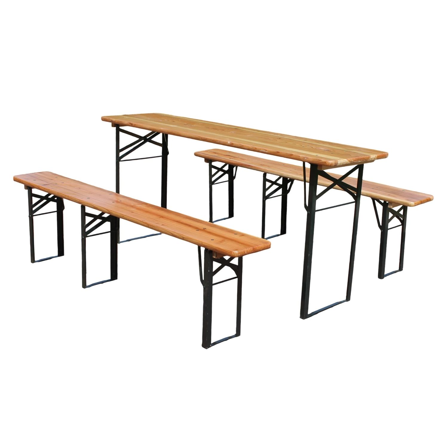Outdoor Wooden Folding Beer Table Set with Benches