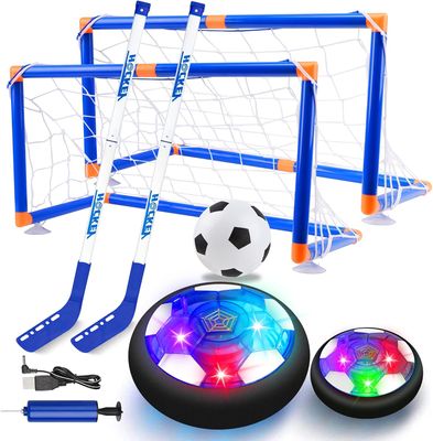Set of 3-in-1 Kids Hover Football &amp; Hockey Game Set – Indoor Sports Toy