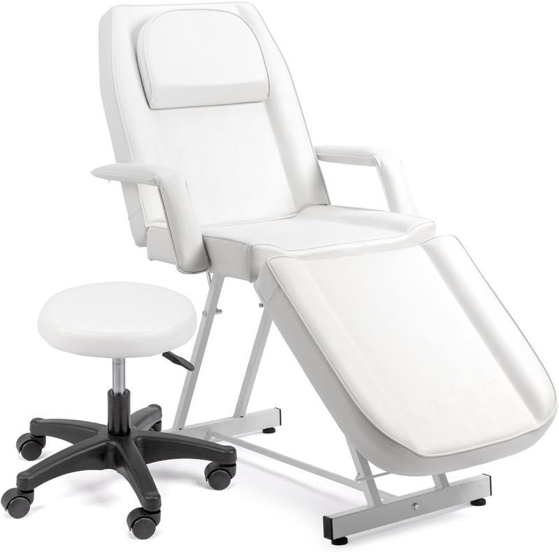 Professional Beauty &amp; Massage Bed with Rolling Stool