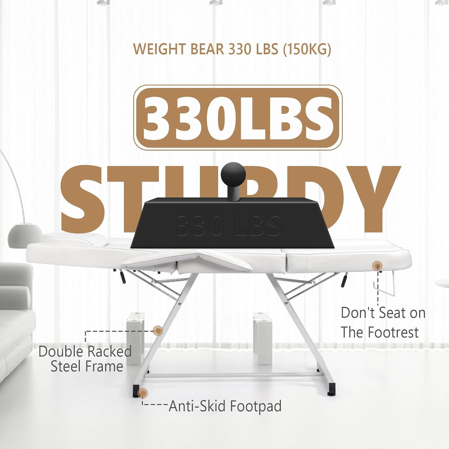 Professional Beauty &amp; Massage Bed with Rolling Stool
