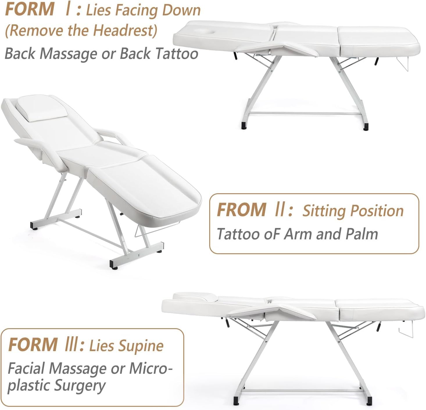 Professional Beauty &amp; Massage Bed with Rolling Stool