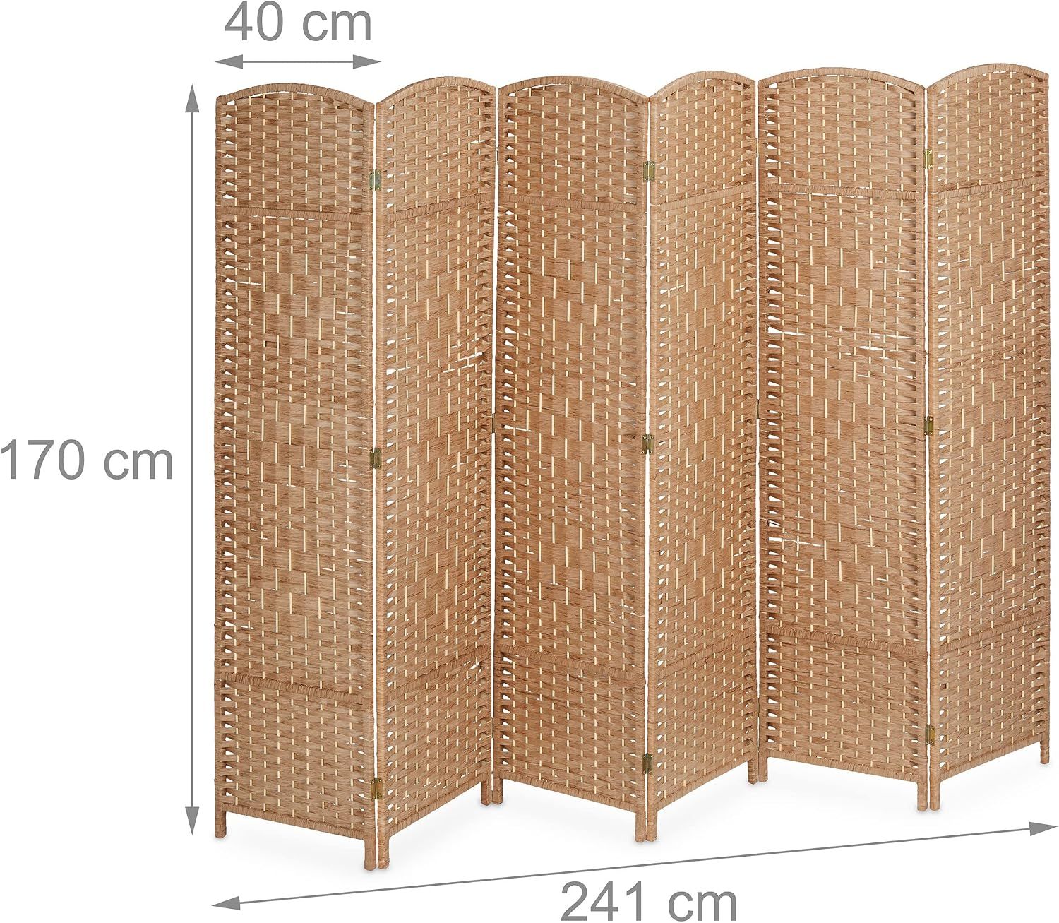6 Panel Folding Room Divider 170x241cm