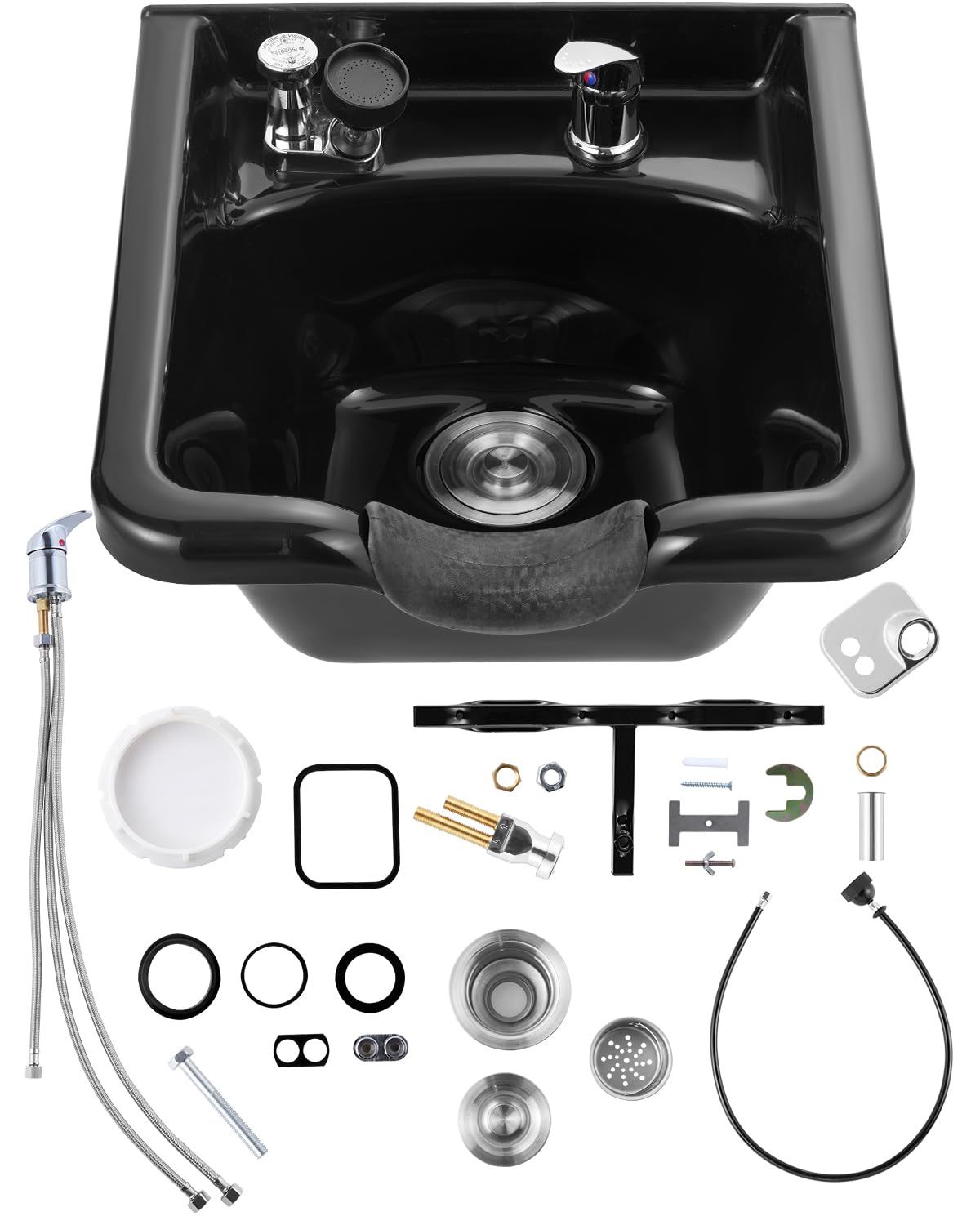 Shampoo Bowl Salon Hair Washing Sink HZ9082 ABS Metal Black