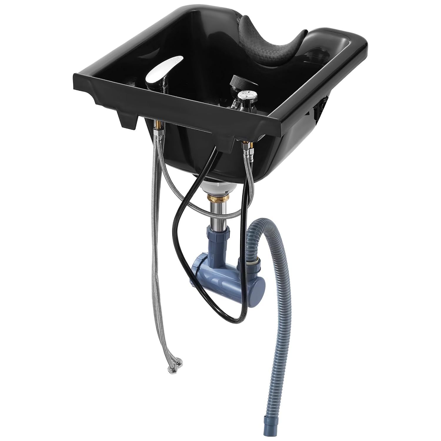 Shampoo Bowl Salon Hair Washing Sink HZ9082 ABS Metal Black