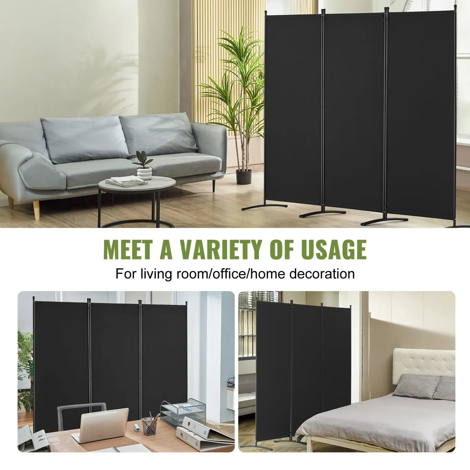 3 Panel Room Divider Folding Privacy Screen