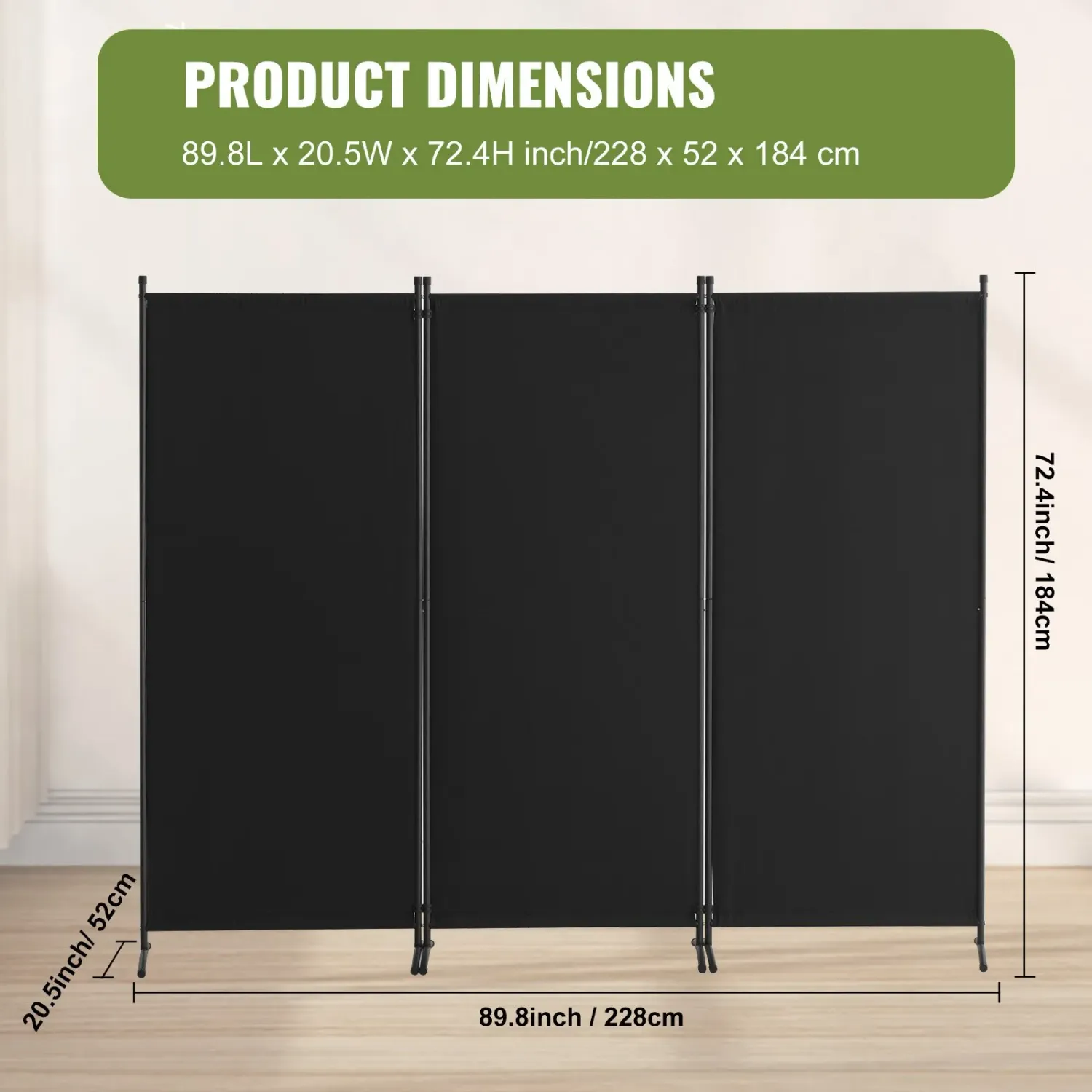 3 Panel Room Divider Folding Privacy Screen