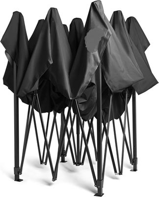 3x3m Heavy Duty Pop Up Gazebo Waterproof Black with Carry Bag &amp; Weights