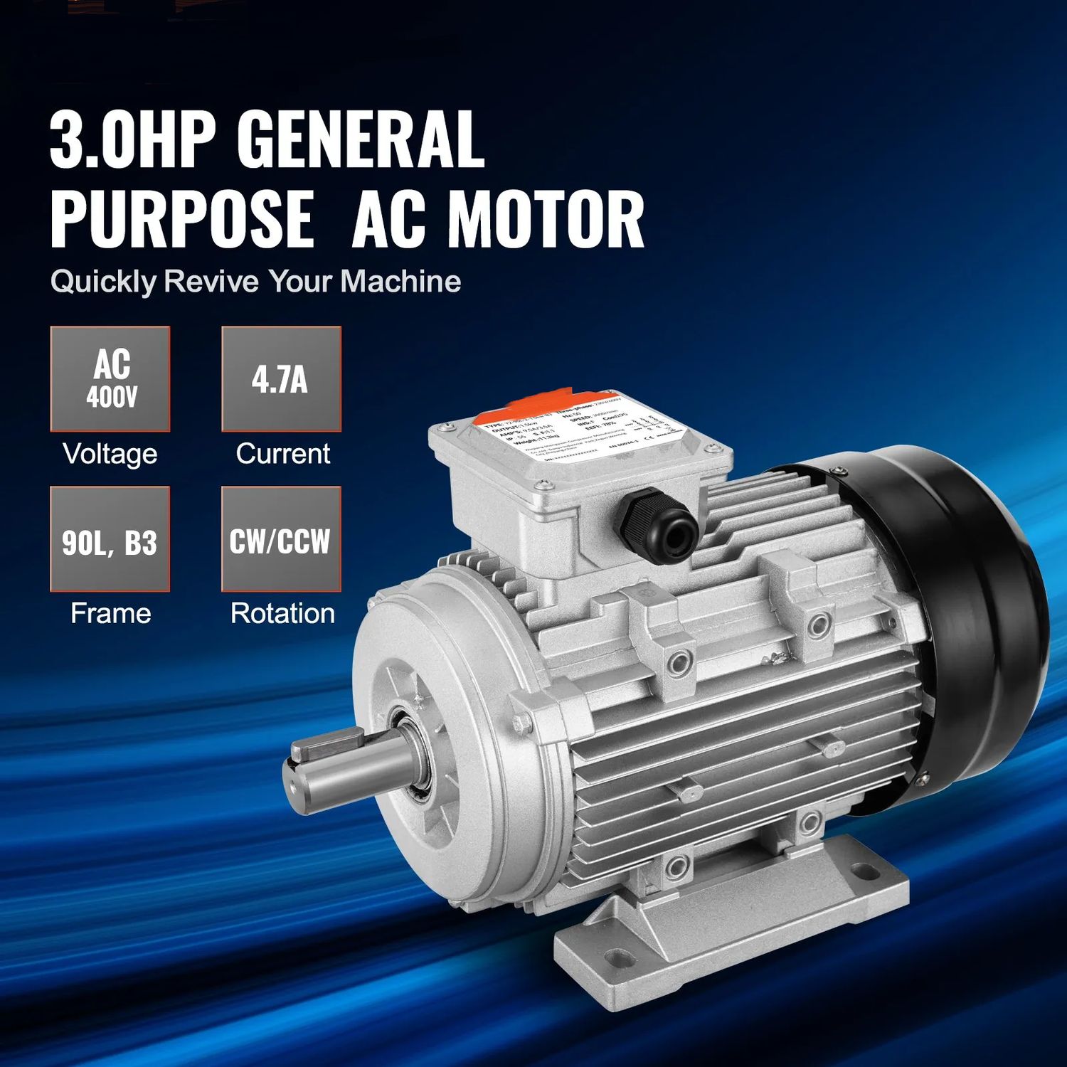 Premium 2.2kW 3-Phase Electric Motor – 3HP, 400V, 2890 RPM, B3 Frame, 90L