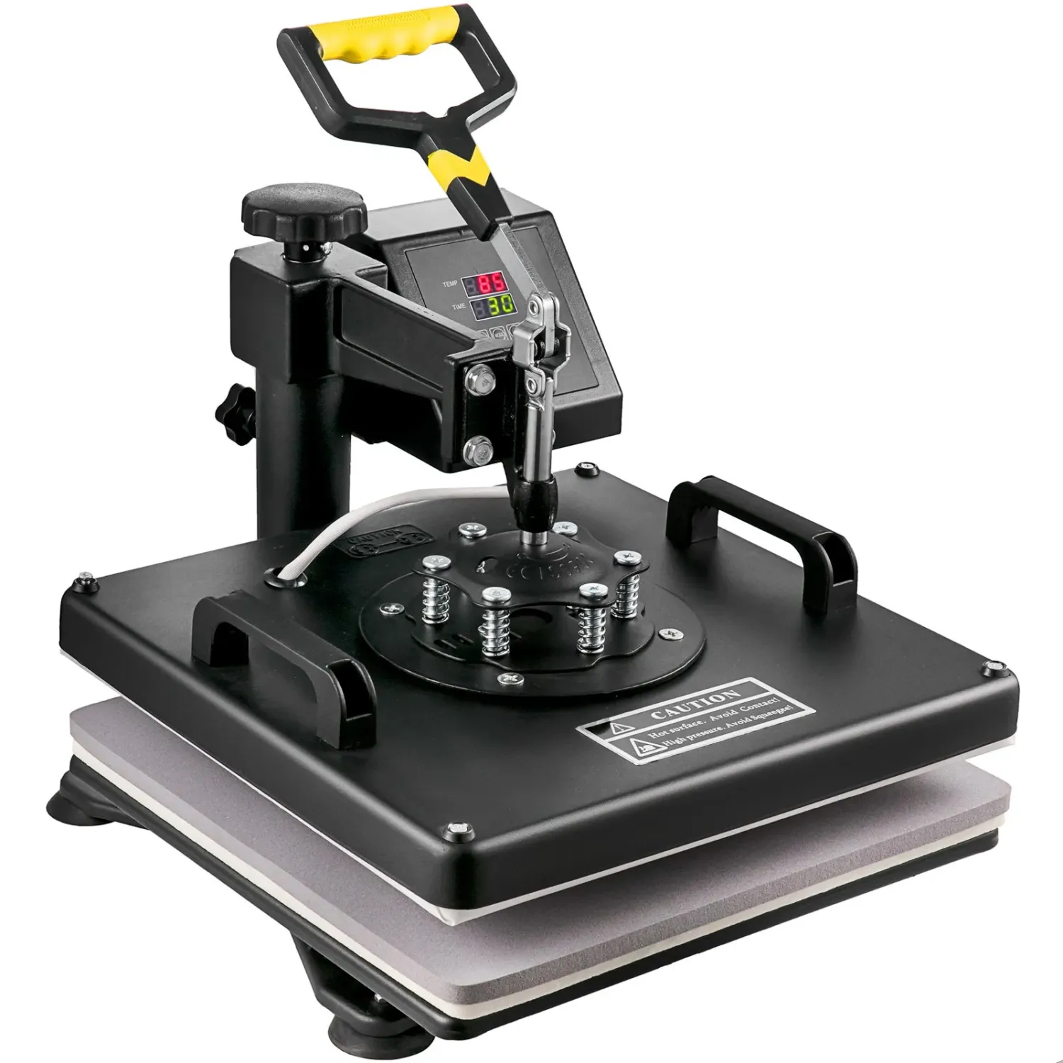8-in-1 Heat Press Machine 38x38cm T-Shirt Sublimation Transfer Press with Mug Hat Plate Attachments