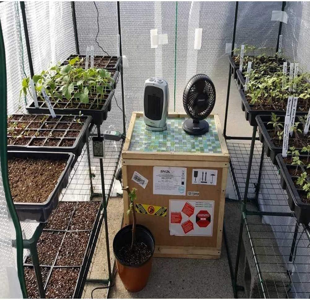 4Pcs Plant Seedling Tray 24 Cell Propagator with Adjustable Vents Lids &amp; Bases