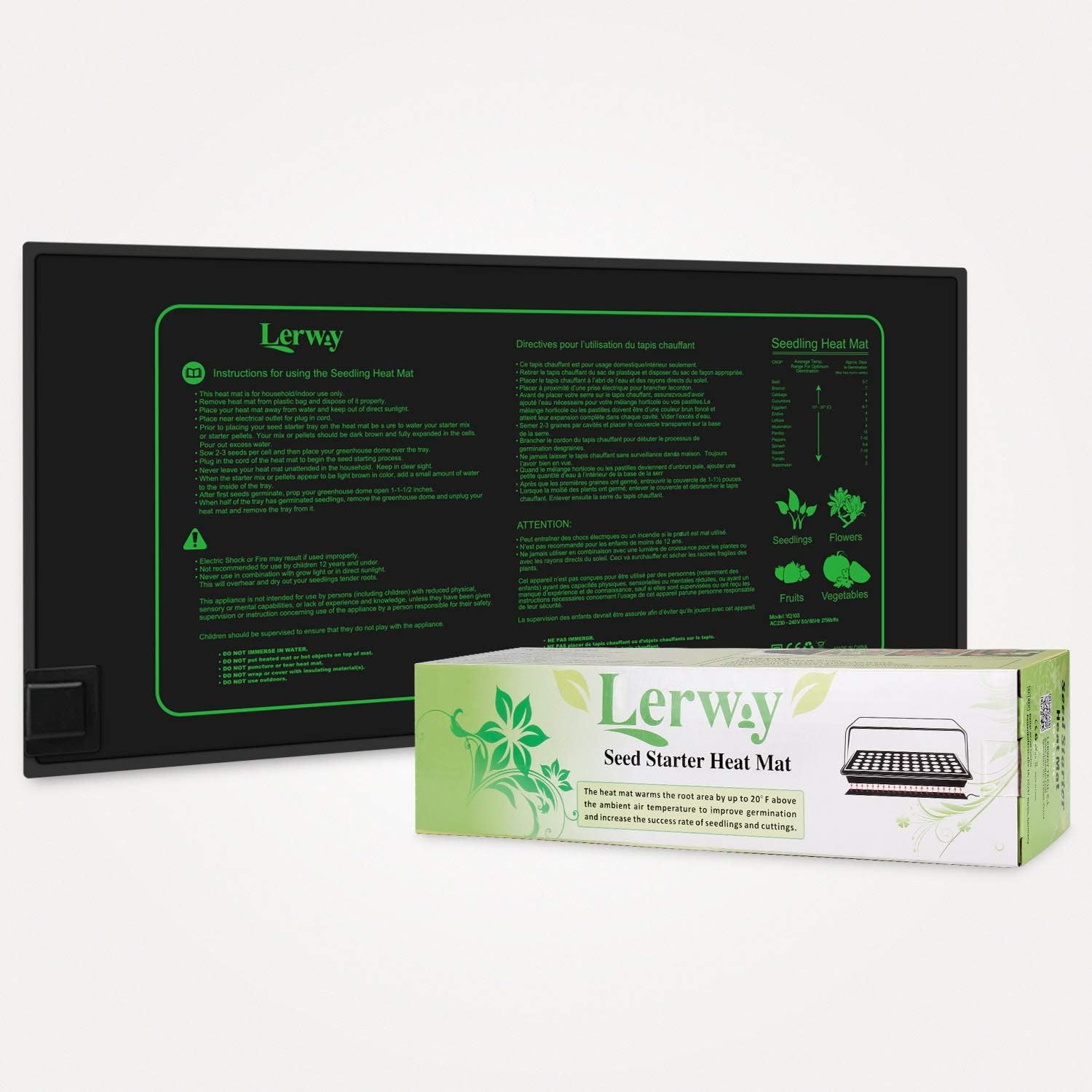 Seedling 30W Heating Mat – 52 × 25 cm Plant Propagation &amp; Terrarium Heat Pad