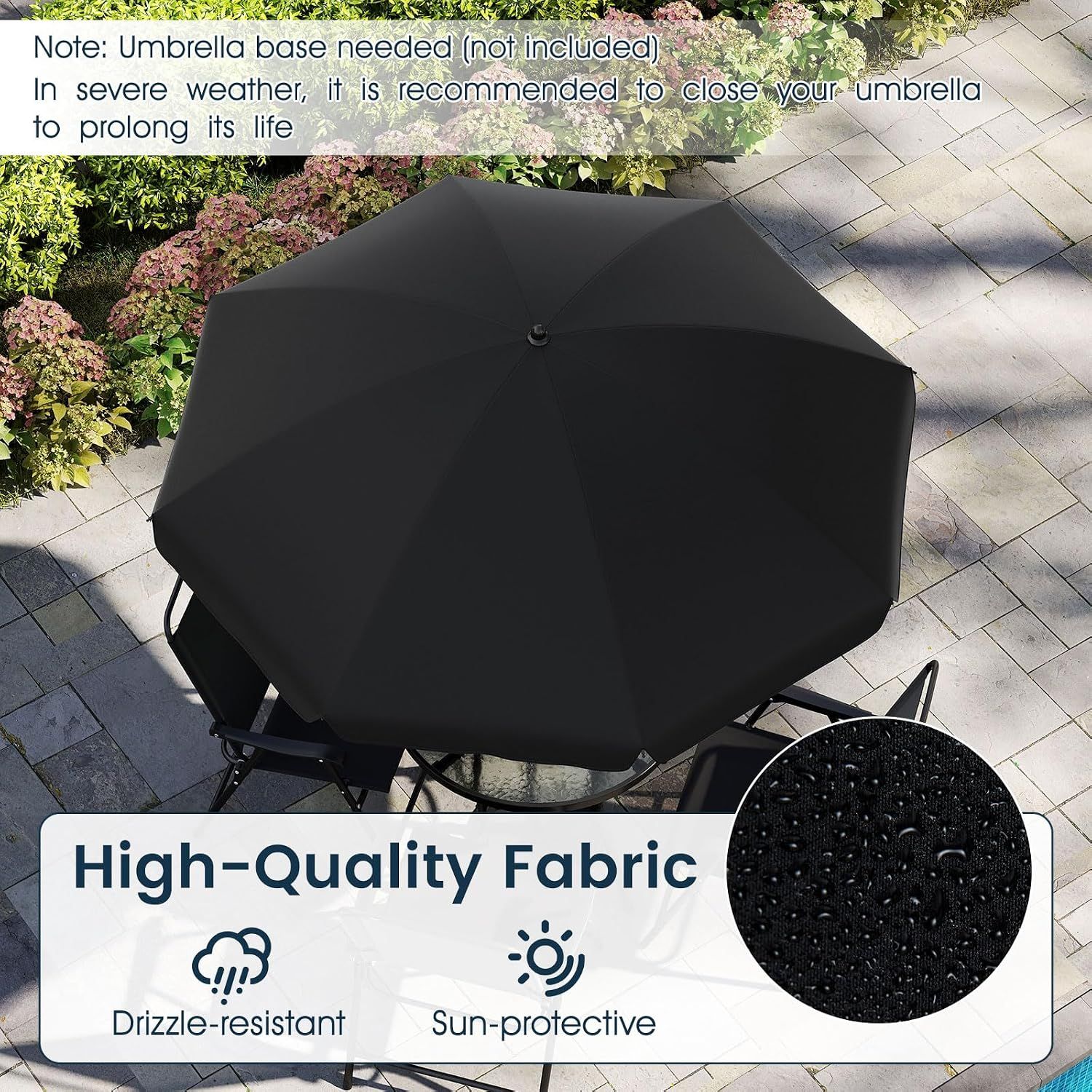 6 Piece Garden Furniture Set with Parasol Outdoor Patio Table &amp; Chairs