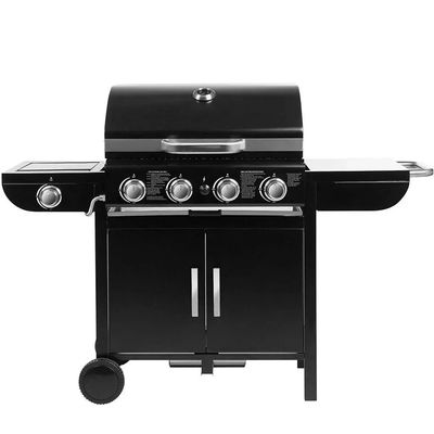 Gas BBQ Grill Cart with Thermometer and Ignition