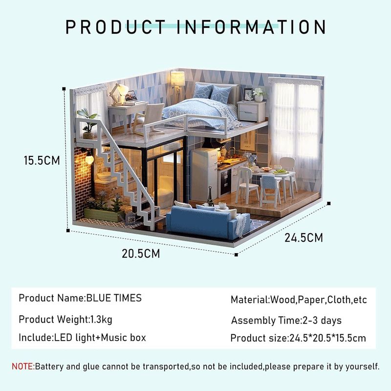 Doll House Wooden – Classic Wooden Doll Houses for Children, Imaginative Play and Creative Fun