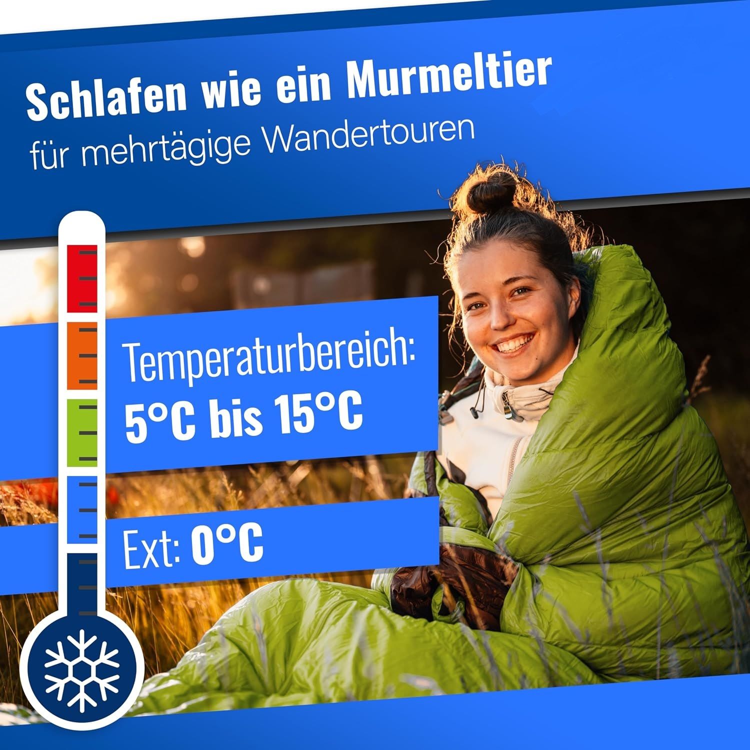 Ultralight Sleeping Bag 4 Seasons -20°C to 15°C