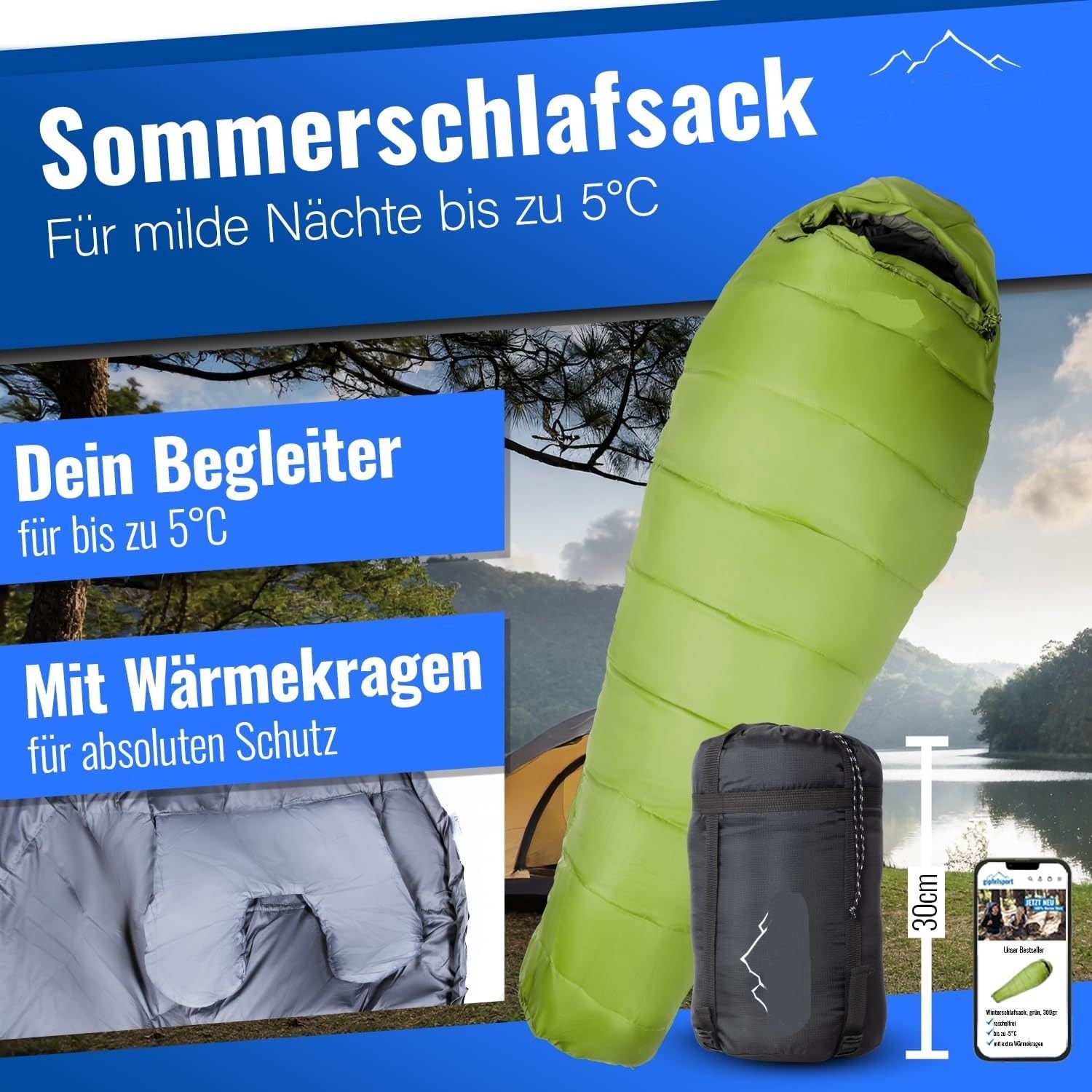 Ultralight Sleeping Bag 4 Seasons -20°C to 15°C