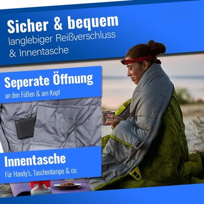 Ultralight Sleeping Bag 4 Seasons -20°C to 15°C