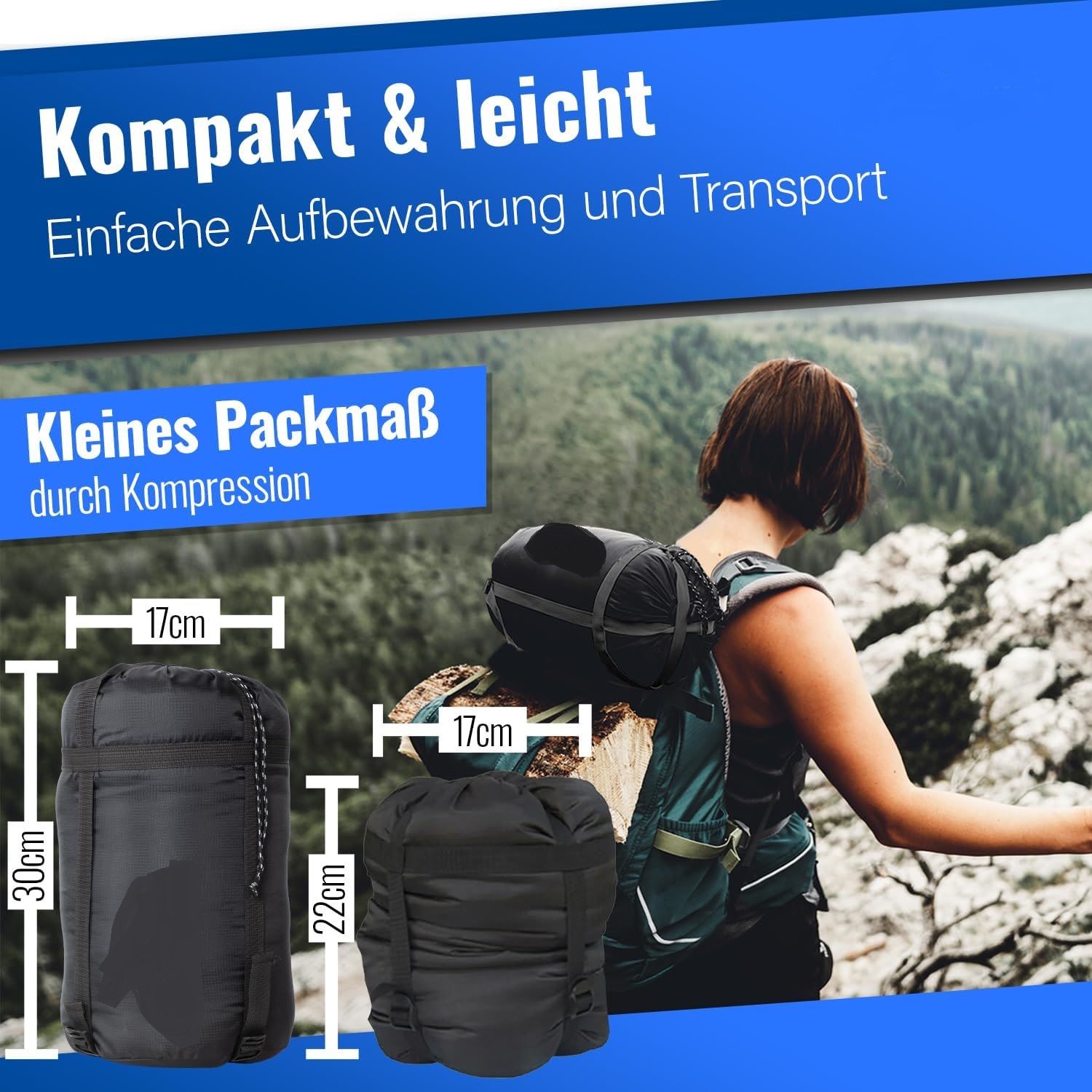 Ultralight Sleeping Bag 4 Seasons -20°C to 15°C