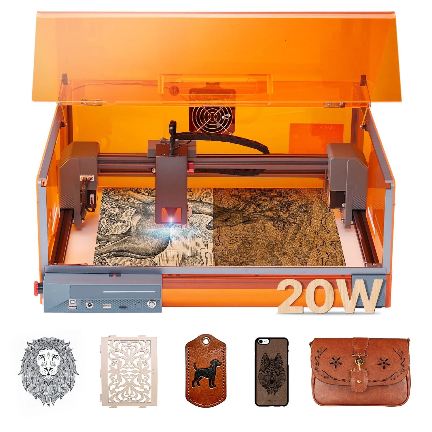 20W Enclosed Laser Engraver &amp; Cutter – 455nm Diode Laser
