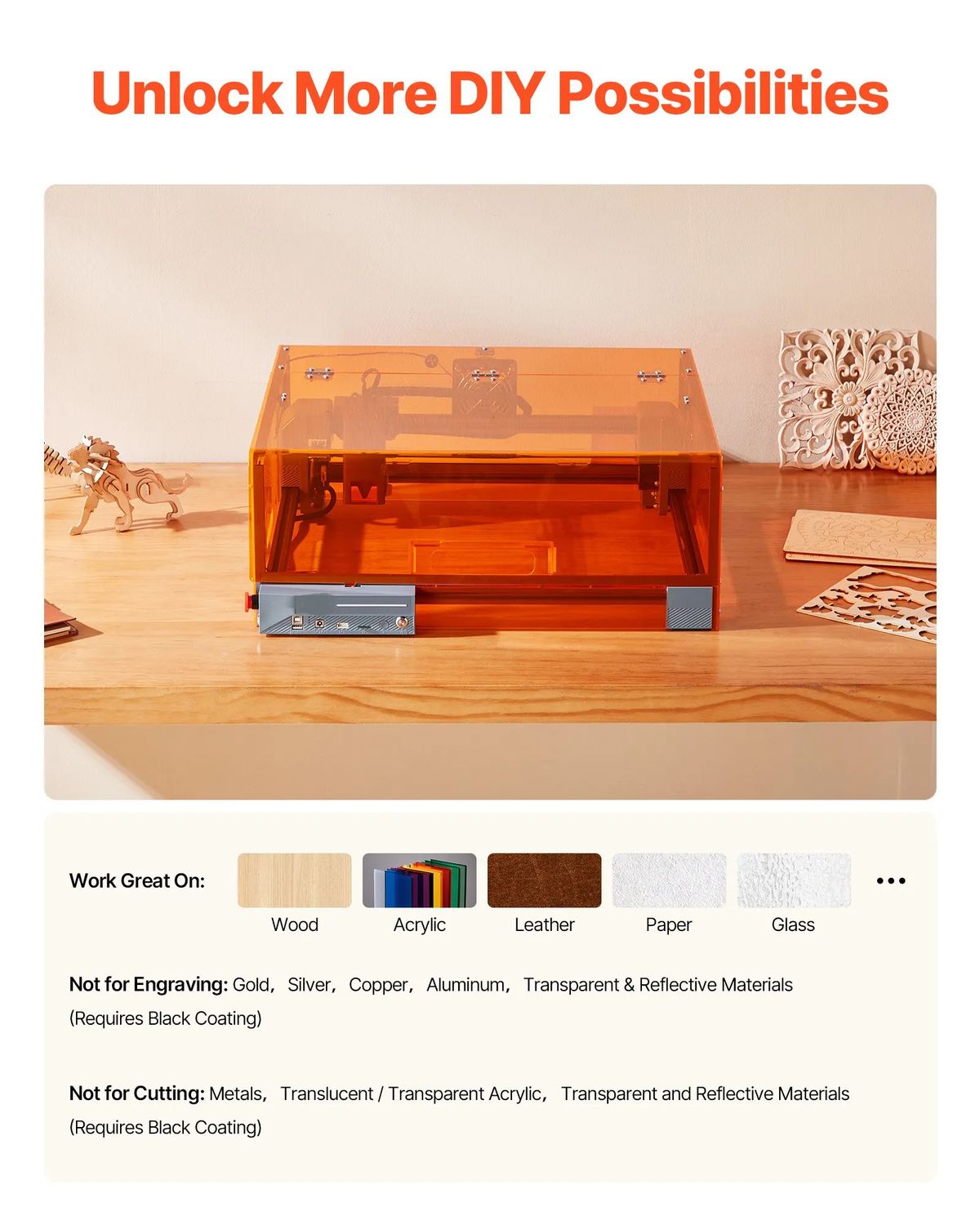 20W Enclosed Laser Engraver &amp; Cutter – 455nm Diode Laser