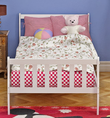 White Modern Single 3ft Sleeping Bed Wooden Frame