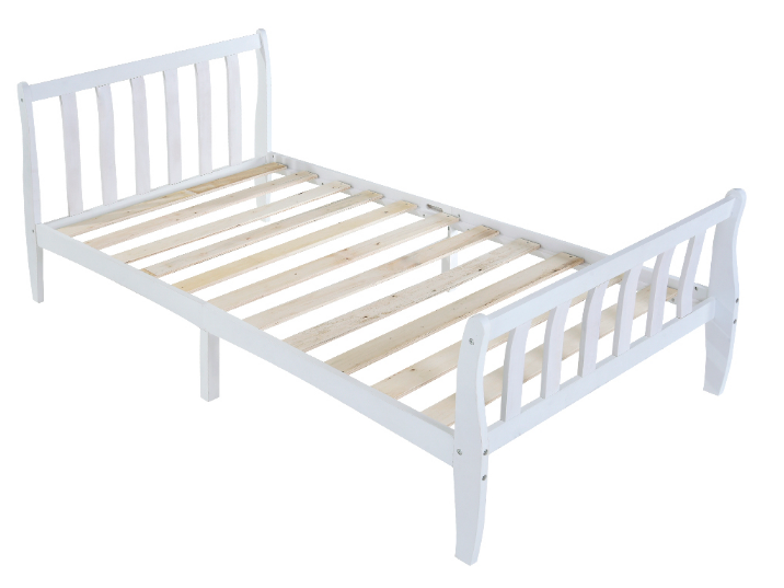 White Modern Single 3ft Sleeping Bed Wooden Frame