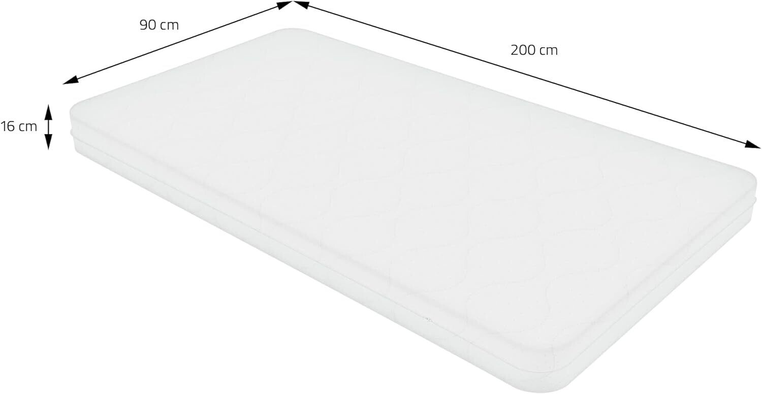 White Modern Single 3ft Sleeping Bed Wooden Frame