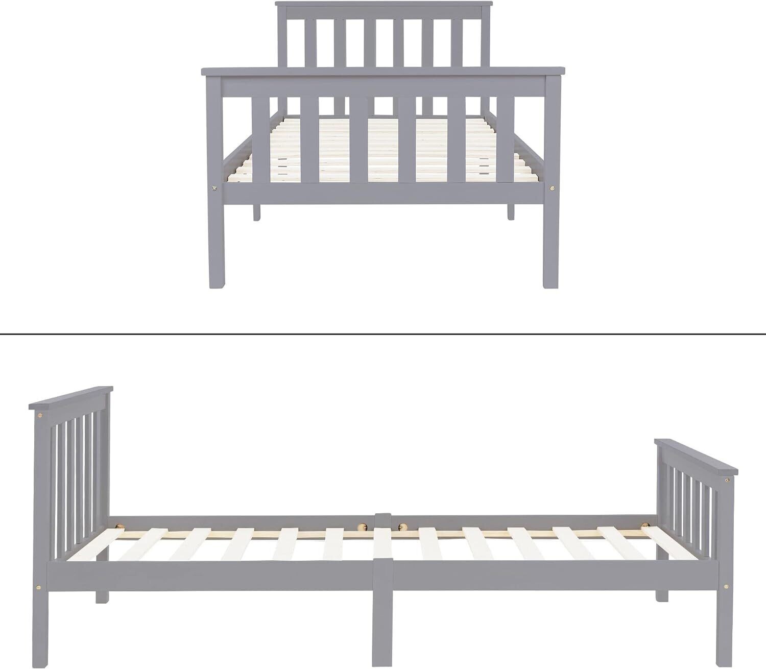 White Modern Single 3ft Sleeping Bed Wooden Frame