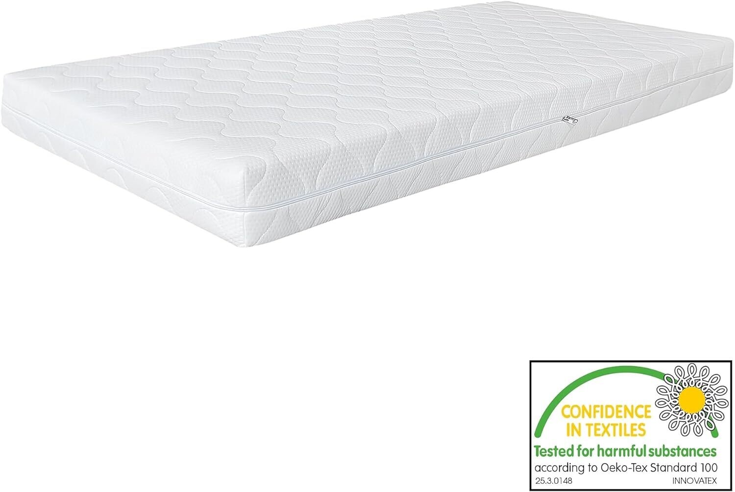 White Modern Single 3ft Sleeping Bed Wooden Frame